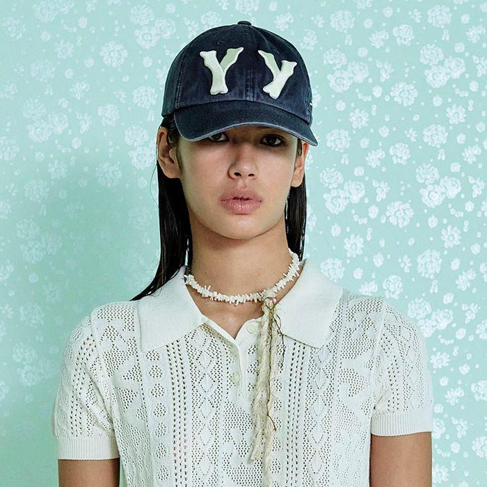 YY HEART BONE BALL CAP (NAVY)