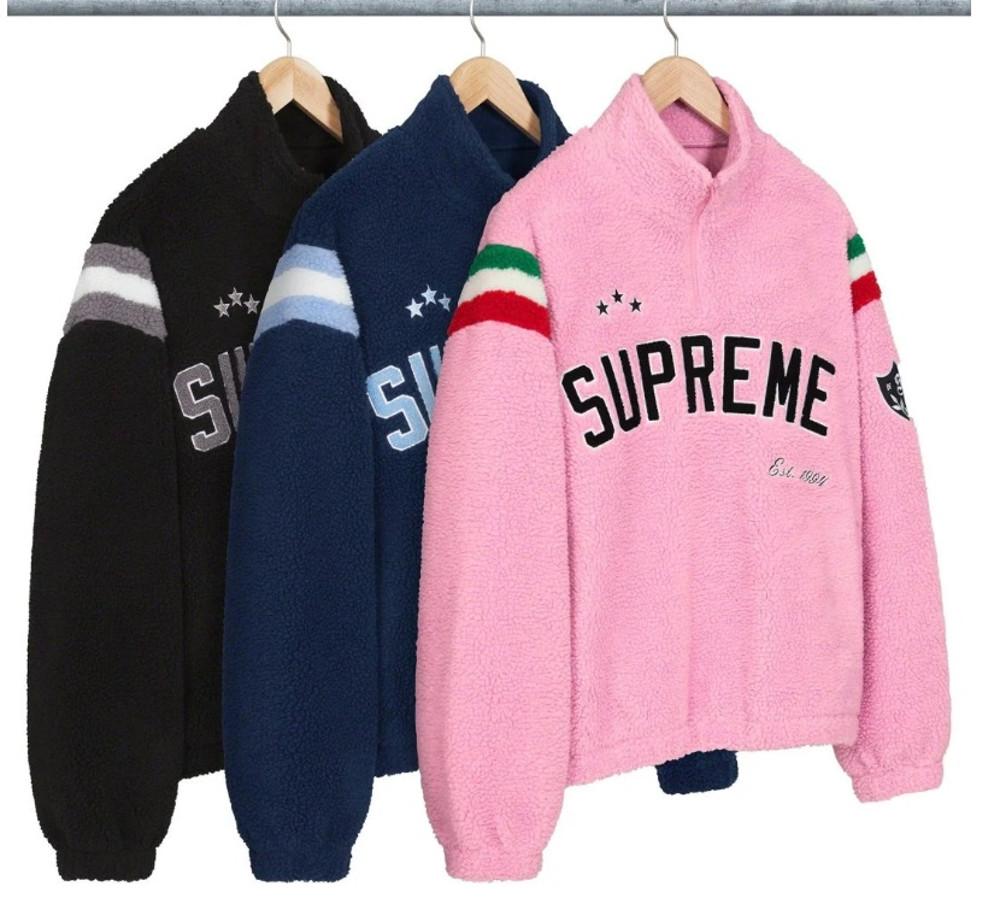 일본 슈프림 23FW 하프 집 후리스 3컬러 Supreme Arc Half Zip Fleece Pullover