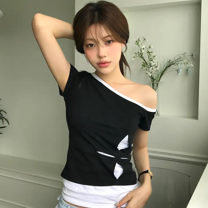 [29CM 단독]SM INCISION ONE SHOULDER(BLACK)