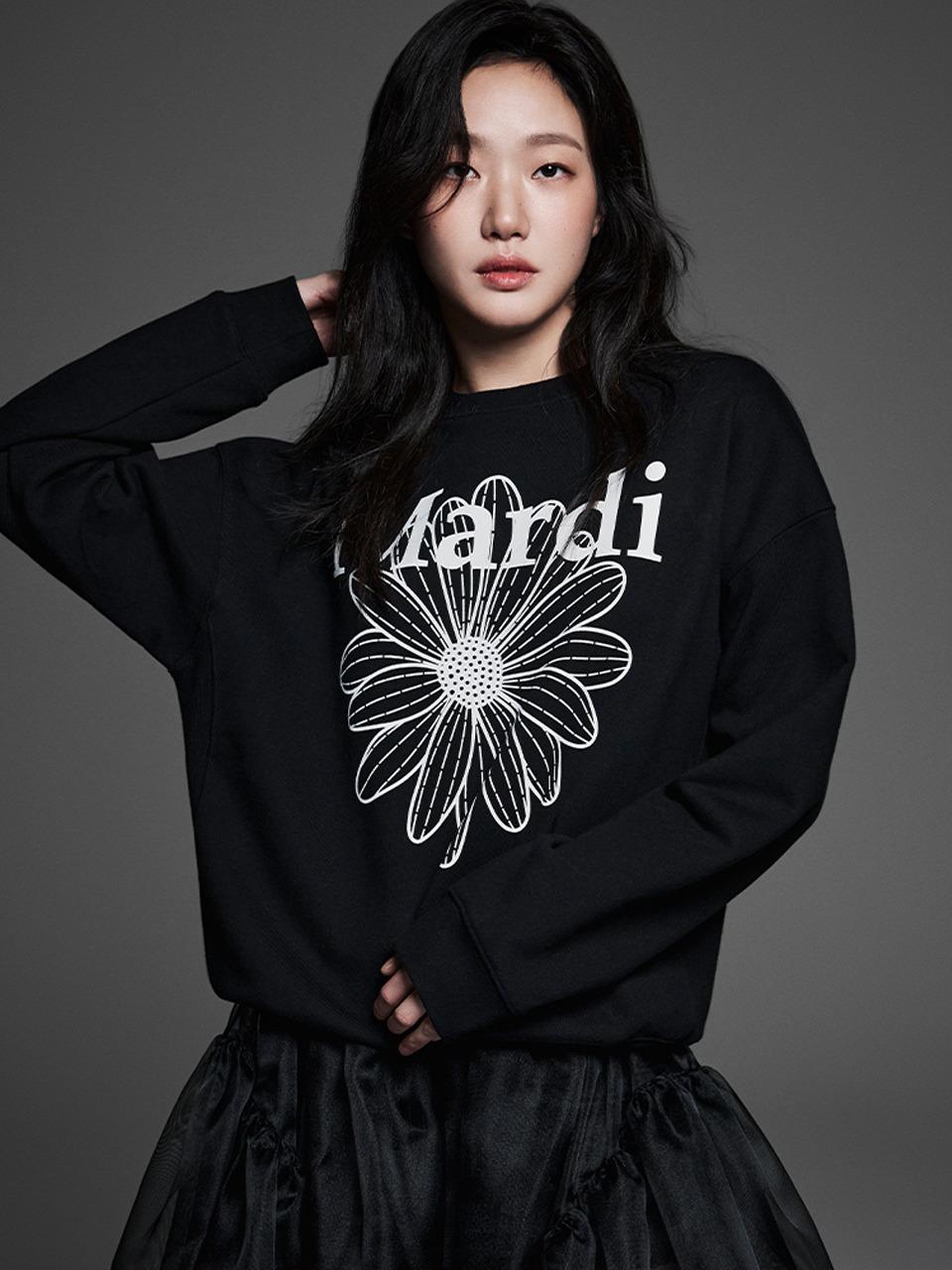 SWEATSHIRT FLOWERMARDI_BLACK WHITE