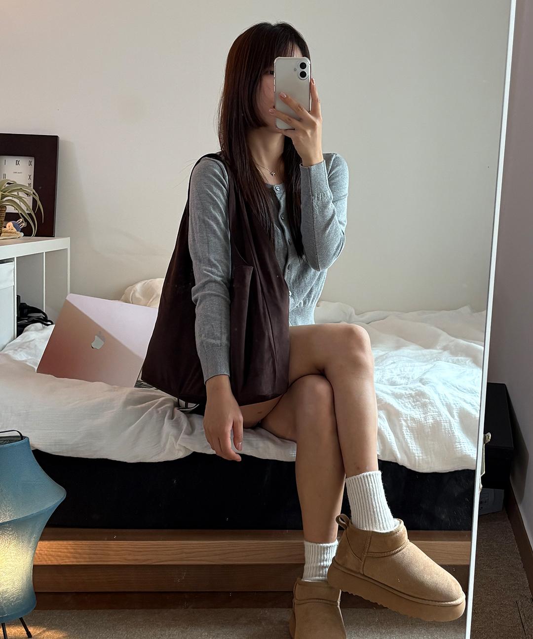 슈펜 [신세틱 스웨이드/레더ver] 라지 호보 숄더백 HPABGGA015