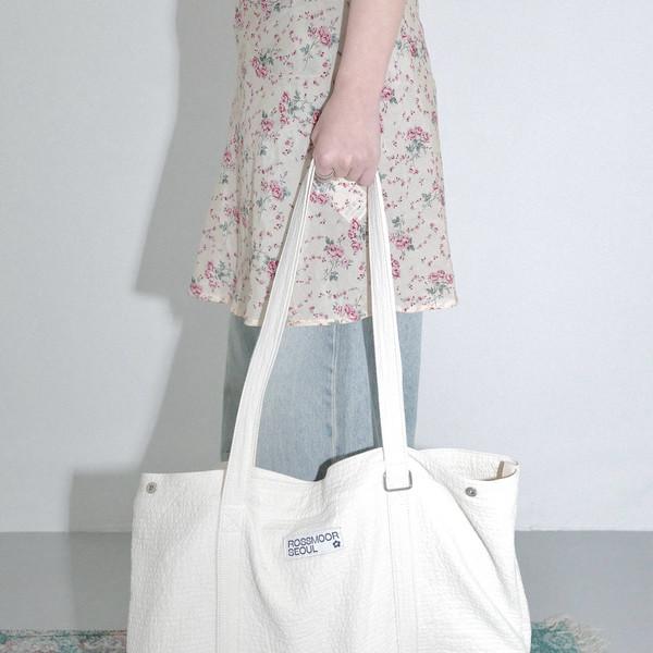 Quilted cotton max tote bag