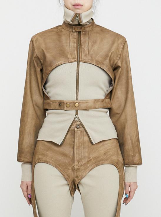 .combo zipup jacket camel