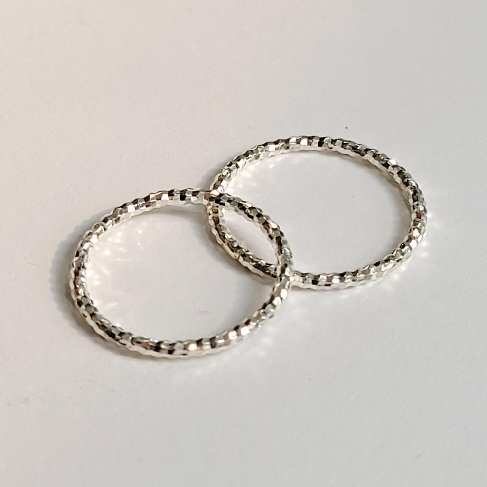 에벤 데일리 / 실버925 레이어드 스파클링 1.5mm / 열손가락 반지