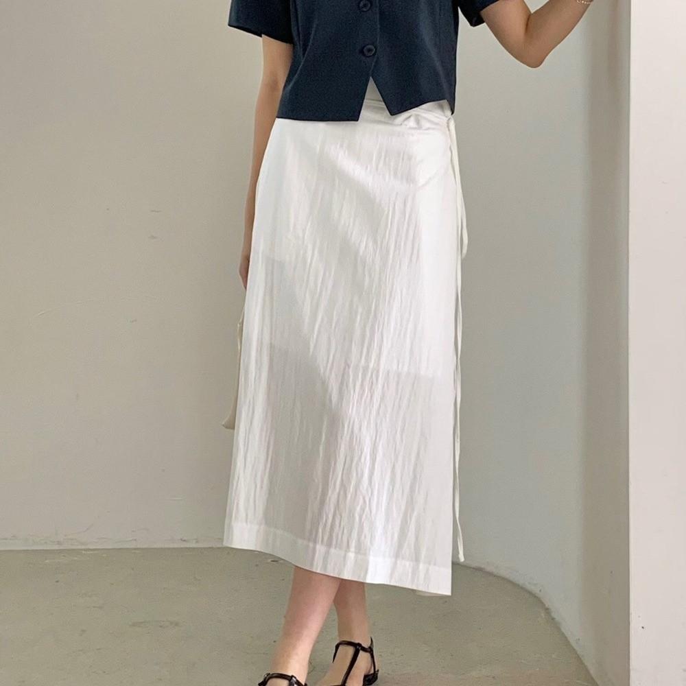 하라 스트링 랩 롱스커트 - 3color