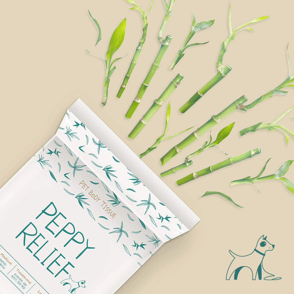 [페피릴리프] 강아지 대나무 바디티슈 4+1팩 (라벤더향/무향) 뱀부원단