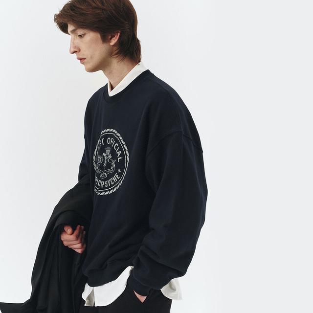 [RECTO] / ☆ LLEGE LOGO SWEATSHIRT / BLUISH CHARCOAL/ UNISEX 렉토 MENS LLEGE LOGO SWEATSHIRT (BLUISH CHARCOAL) 1/21~순차