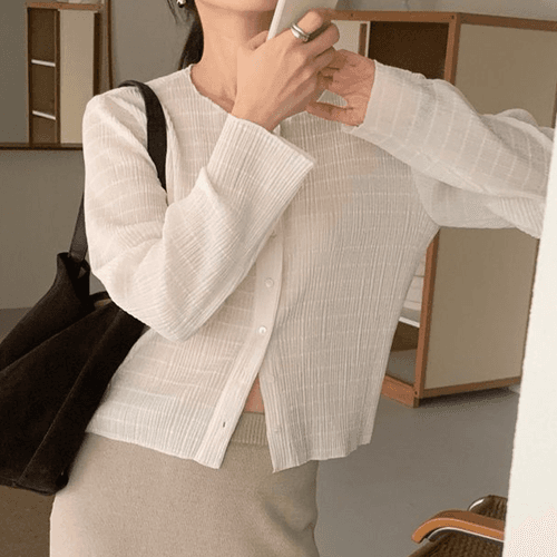 모아니 플리츠가디건