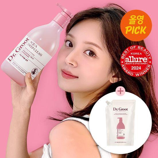 [10월 올영픽] 닥터그루트 아쿠아 딥클린 탈모증상완화 샴푸 330ml+330ml 더블 기획 (지성두피/가려운두피)