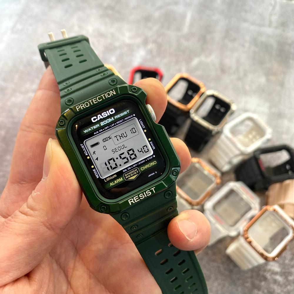 저스트랩 애플워치 지샥 일체형 스트랩 밴드 쥐샥 TPU 스포츠 밀리터리 줄질