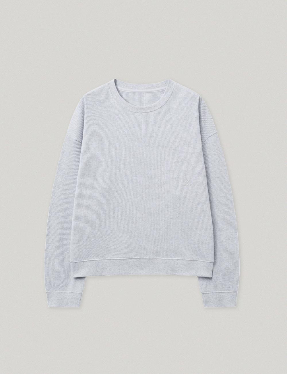 Sally Waffle Sweatshirt_Melange Grey