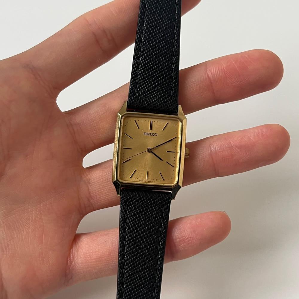 [중고] SEIKO - 90s gold square quartz