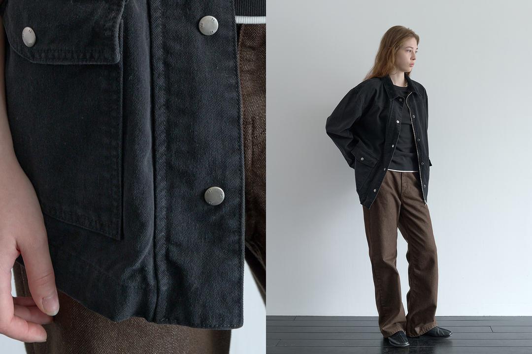 Cotton work jacket (black)