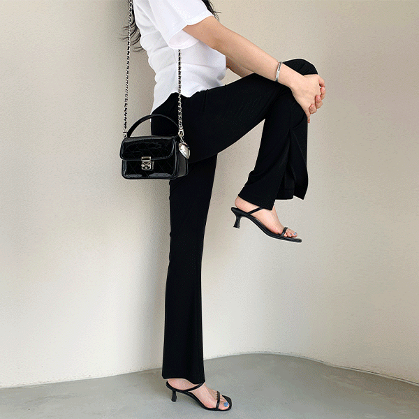 [MINA MADE]  -3kg말라핏 플레스 슬림핏 스판 트임 부츠컷슬랙스