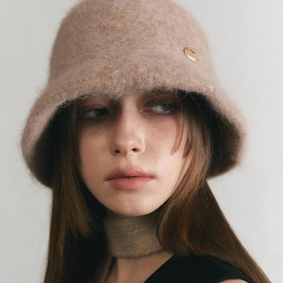 [어클렛] 앙고라 울 벙거지 햇 H016_BEIGE