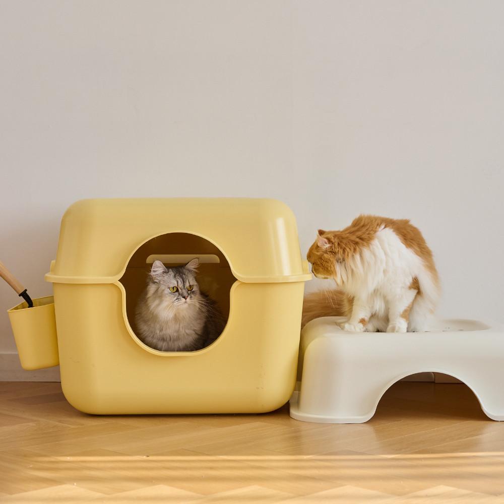 강집사 항균 스퀘어 후드 스카이 고양이 화장실