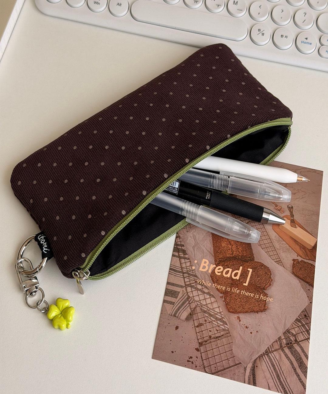 아이보미 [ibomi made] 두쫀쿠 펜슬파우치 필통 코듀로이 땡땡이 새학기