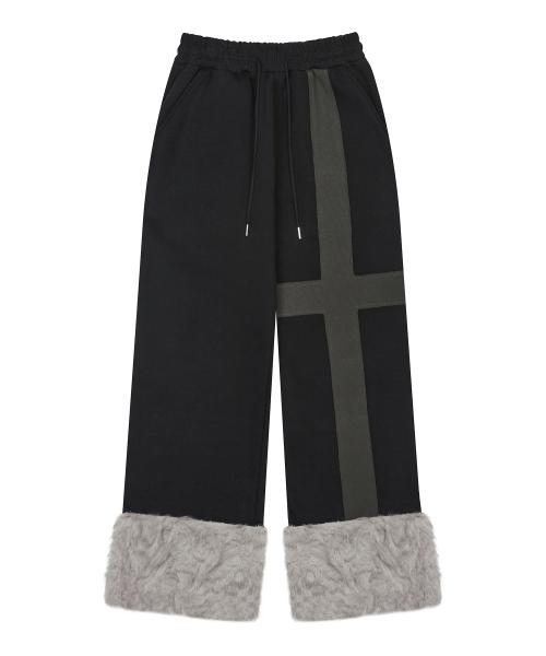 EV FUR TRIM TRAINING PANTS(BLACK)