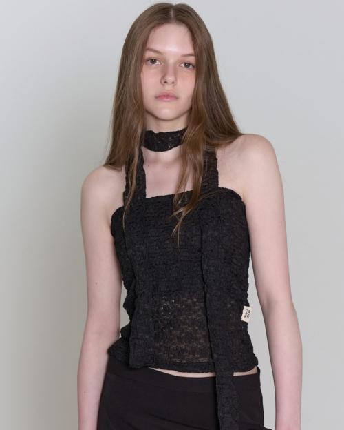 Lace Tube Top Set - Black