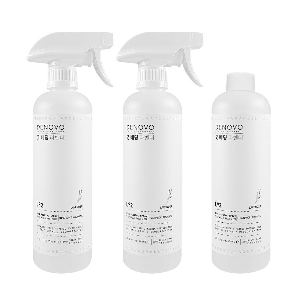 디노보 굿베딩 레몬라벤더향 침구탈취제 500ml 2+1 (꿀잠스프레이)