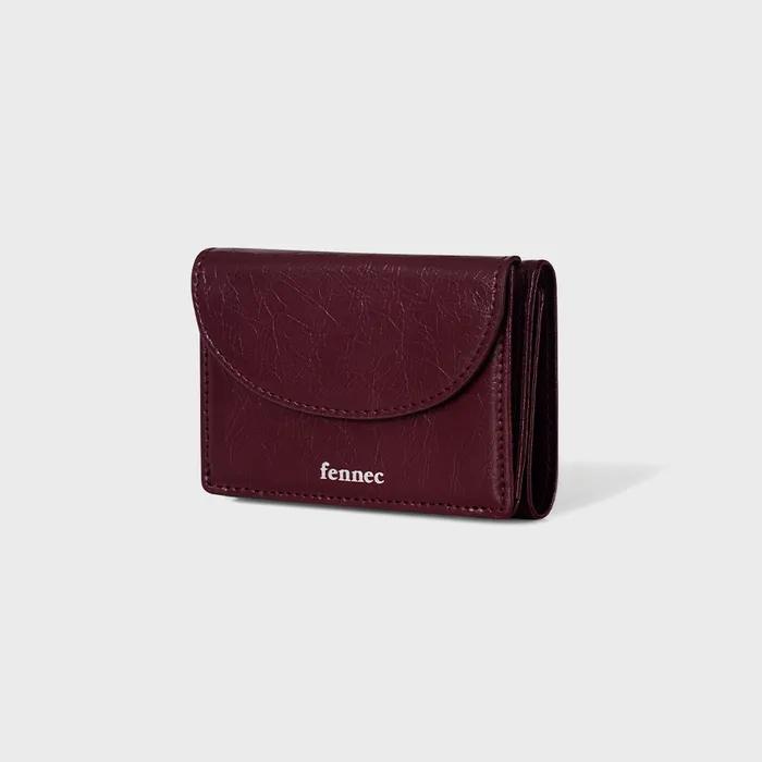 CRINKLE HALFMOON MINI WALLET - DEEP CHERRY