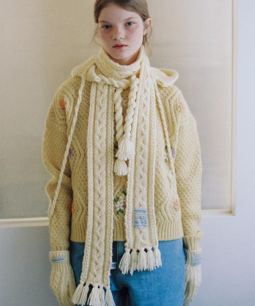 TASSLE KNIT MUFFLER - 6 colors