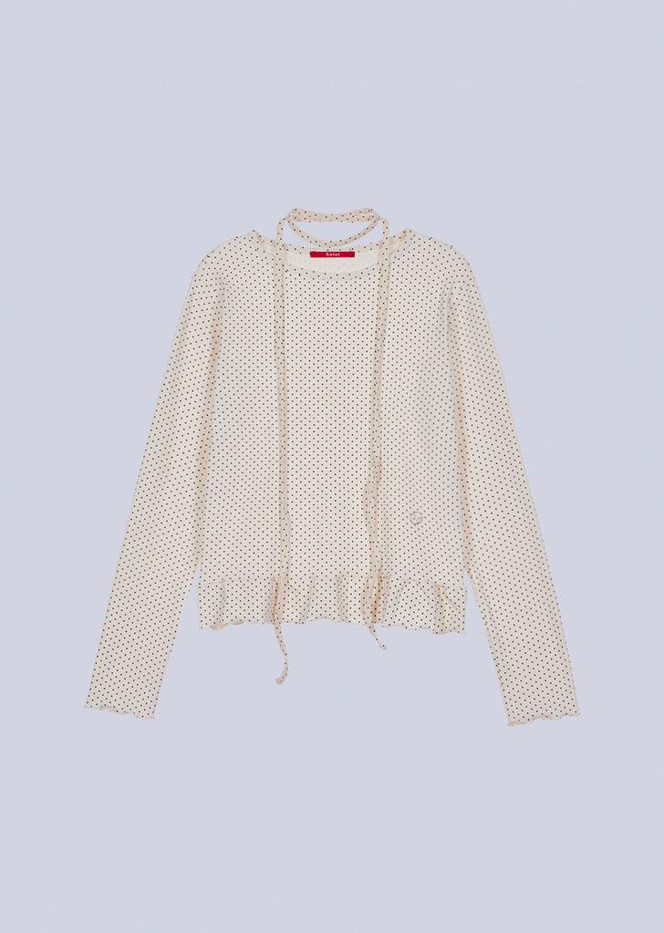 DOT FRILL LAYERED STRAP T_IVORY