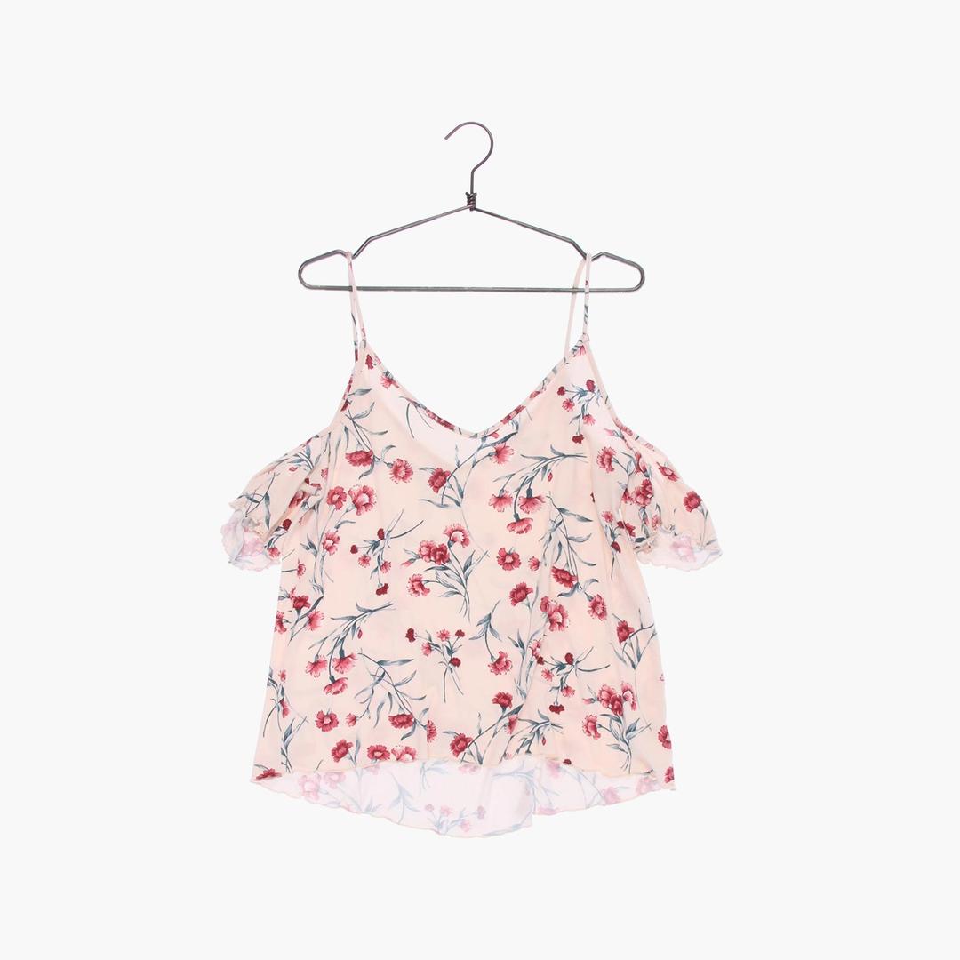 아메리칸 이글 폴리 플라워 블라우스 여자 S