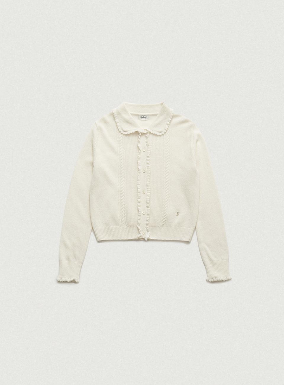 [3/10 14:00 KST OPEN] Ivory Cady Heron Scallop Knit Cardigan