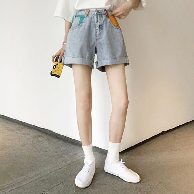키브미 컬러 포켓 청반바지