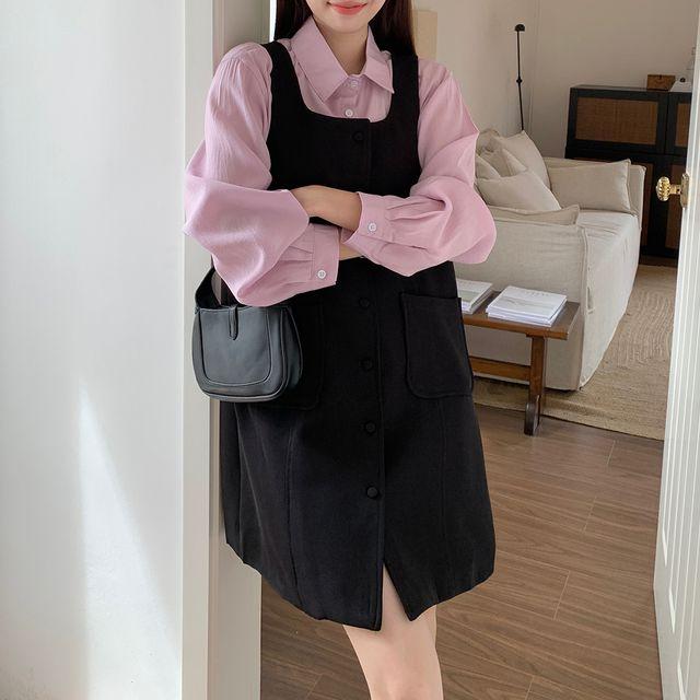 로티 서스펜더 미니원피스