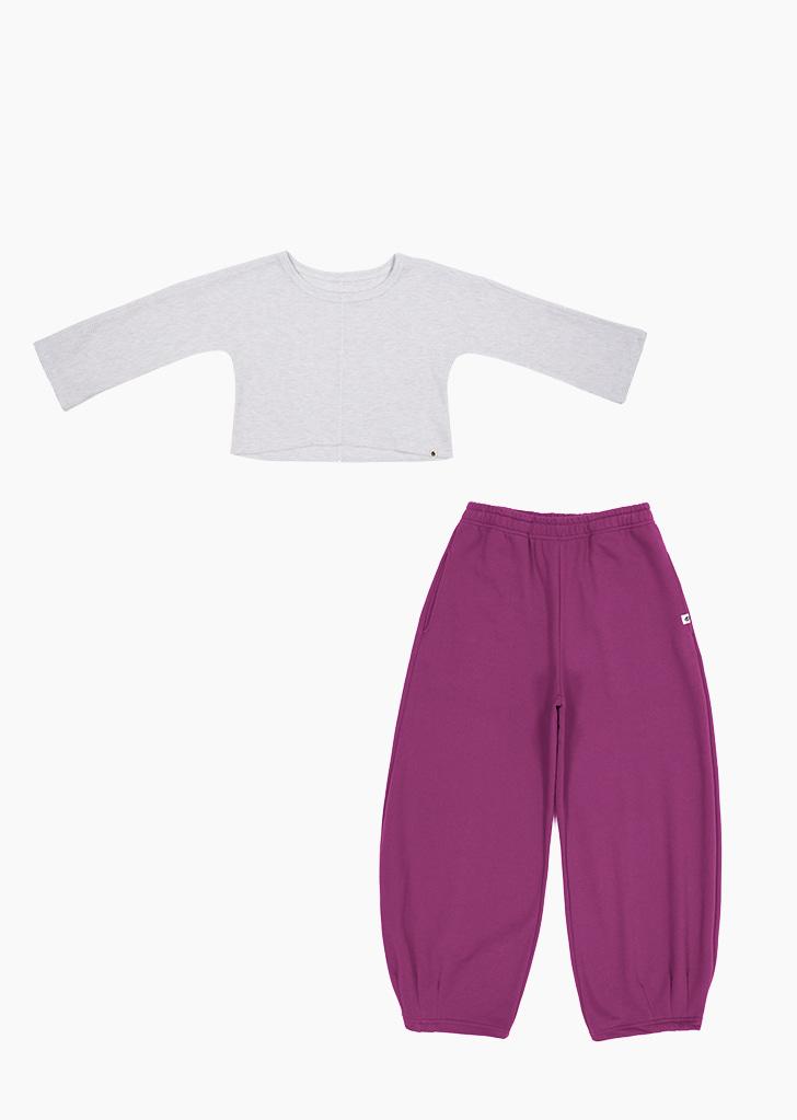 [세트] 수리야 와플 커버업 + 단다 벌룬 조거 팬츠