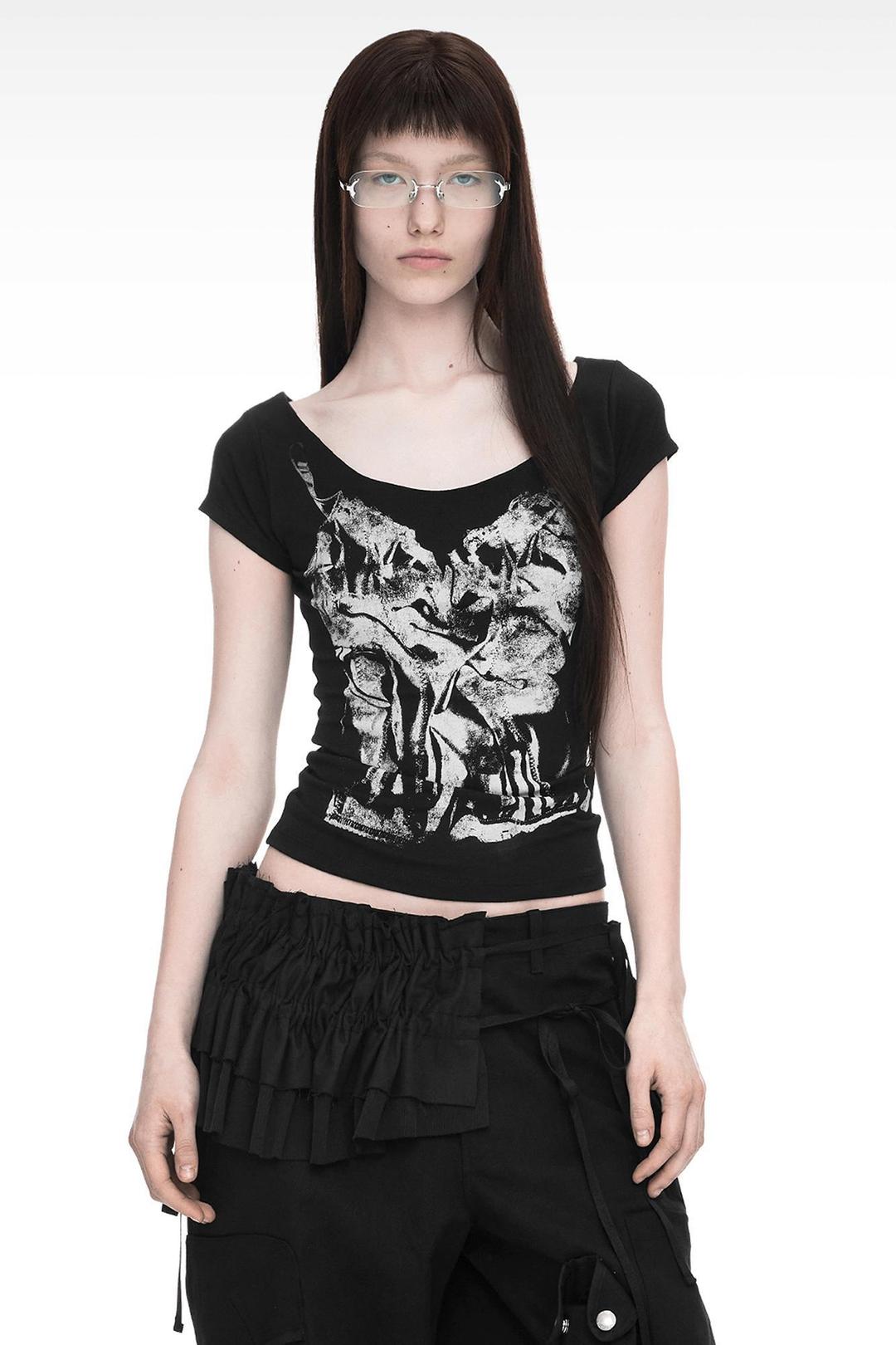 SLIP X-RAY PRINTED T-SHIRT BLACK