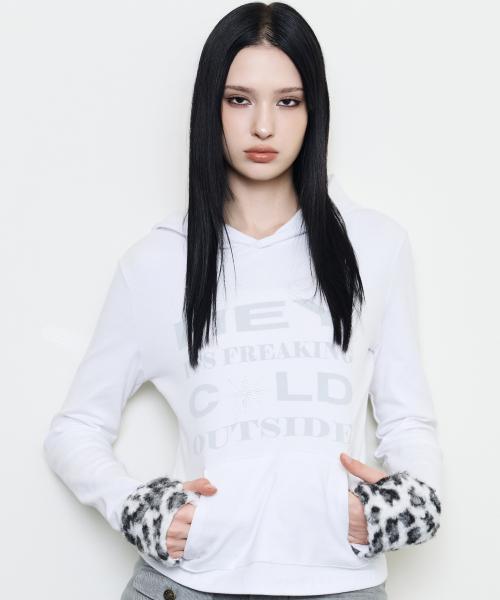 EV FUR HOOD T-SHIRT(WHITE)