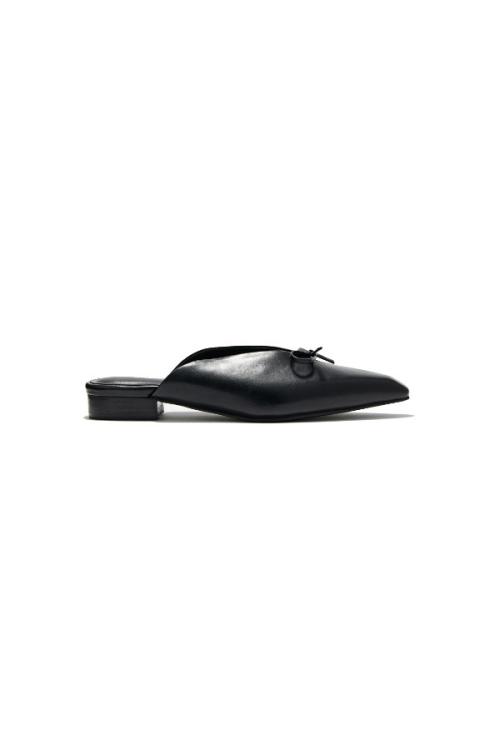 RIBBON STILLETTO MULE IN BLACK