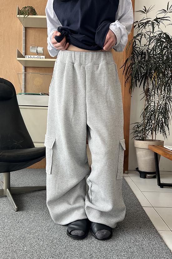 waffle cargo banding pants (unisex)