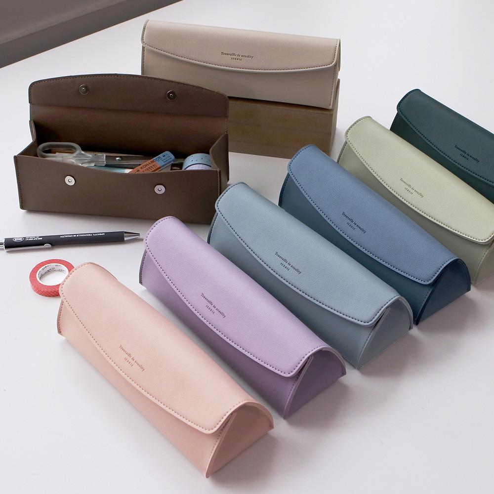 (각인가능)아이코닉 저니 펜파우치 가죽 필통 대용량 펜케이스 (대학생 고등학생 신학기)