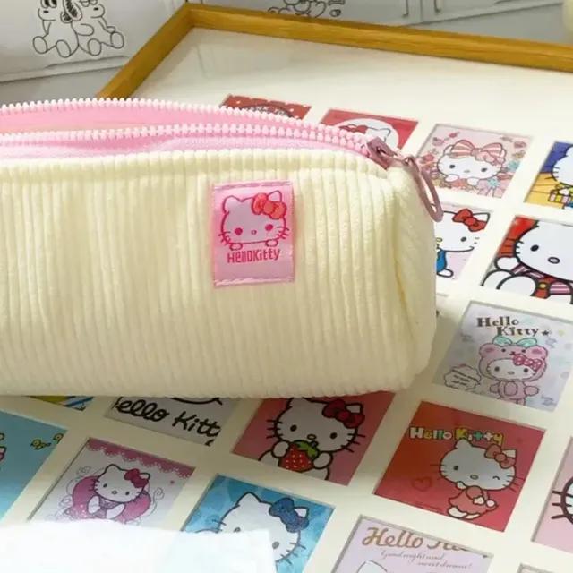 11월 할인 핑크 코듀로이 키티 필통