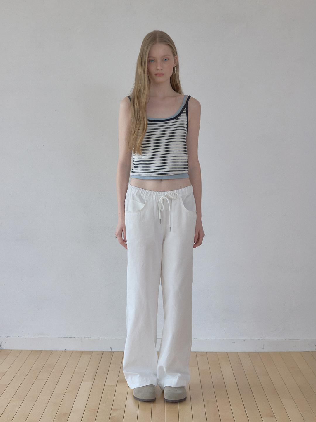 worn cotton pants (white)
