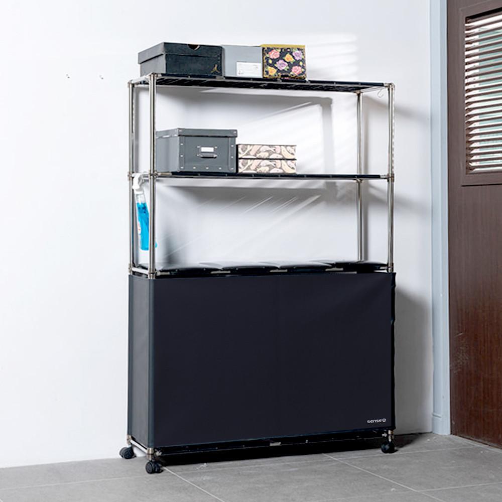 센스큐 이지핏 리치타입 국내생산 가정용 쓰레기통 이동식 대용량 재활용 분리수거함 2P