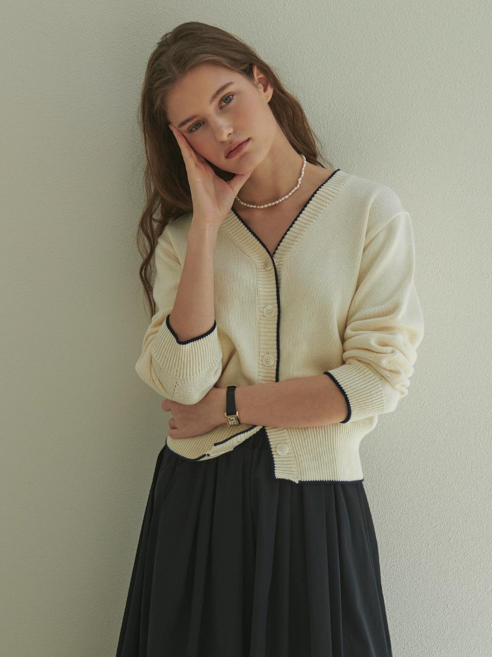 LINE CARDIGAN - IVORY