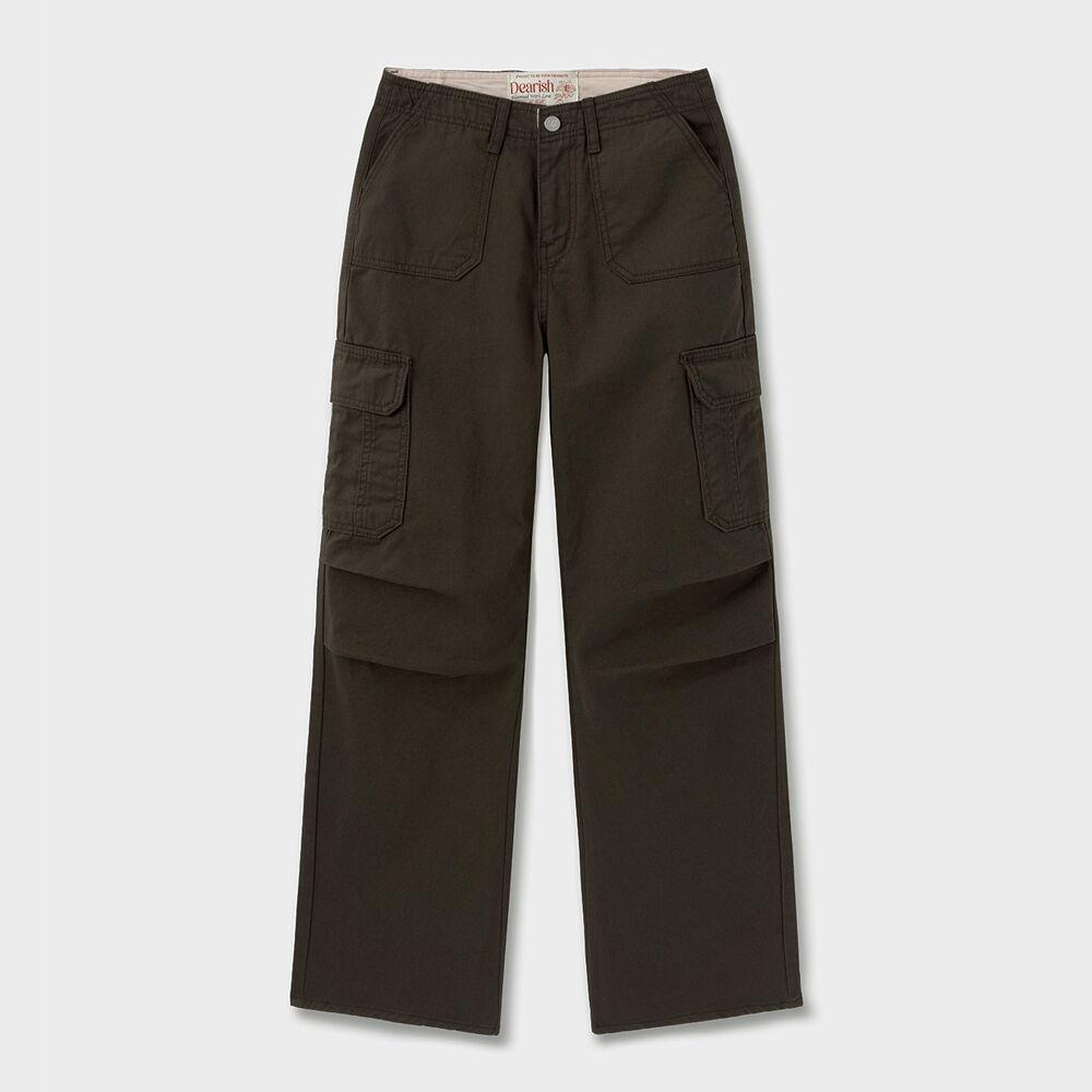 Brown Dearish Cotton Cargo Pants