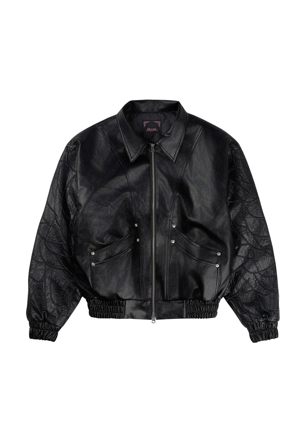 Hysteric Leather Bomber Jacket [Black]