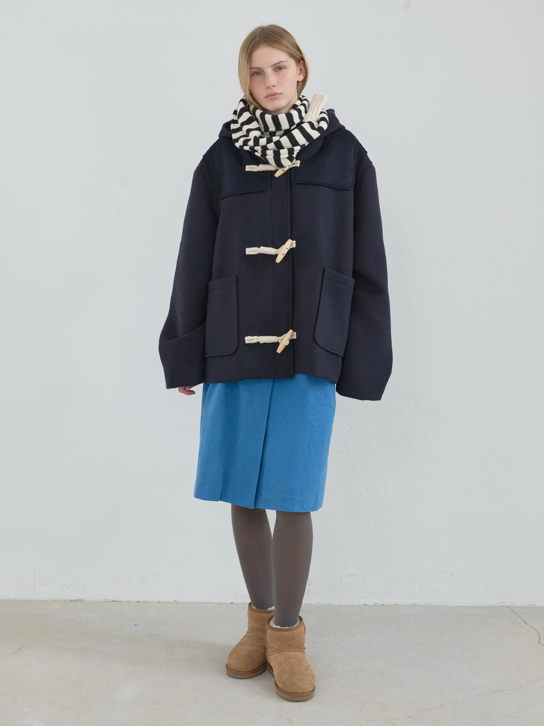 후디 더플 코트 (Navy)