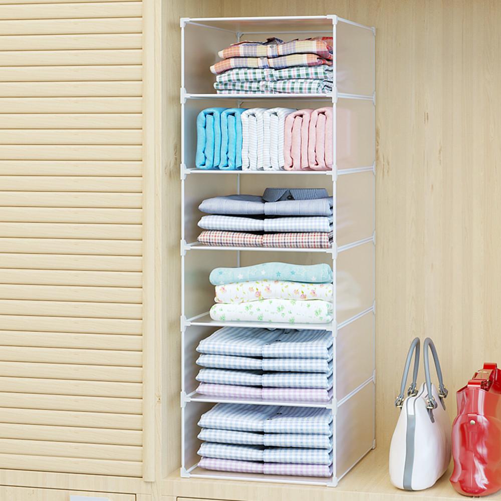 옷정리함 옷장정리 수납함 박스 칸막이 옷정리트레이 선반 의류보관함 중형 가로1칸 세로6칸