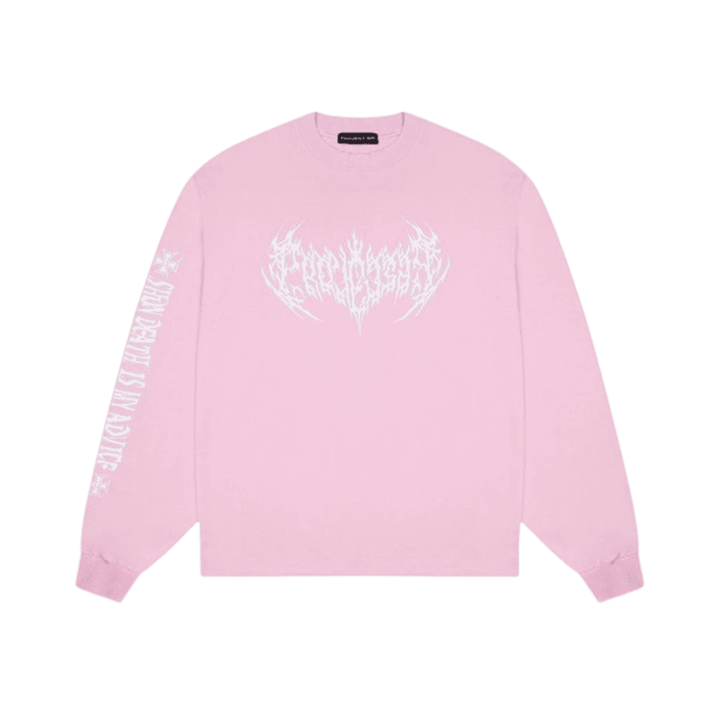 프로젝트 G/R 메탈릭 로고 롱슬리브 티셔츠 핑크