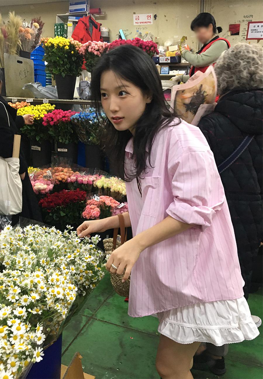 에오브 [봄신상] 온트 실버 스트라이프 셔츠 2color