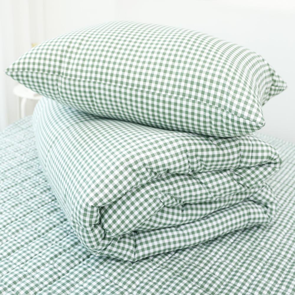 기숙사이불세트 먼지없는 알러지케어 차렵이불 슈퍼싱글 침구세트 그린 SS