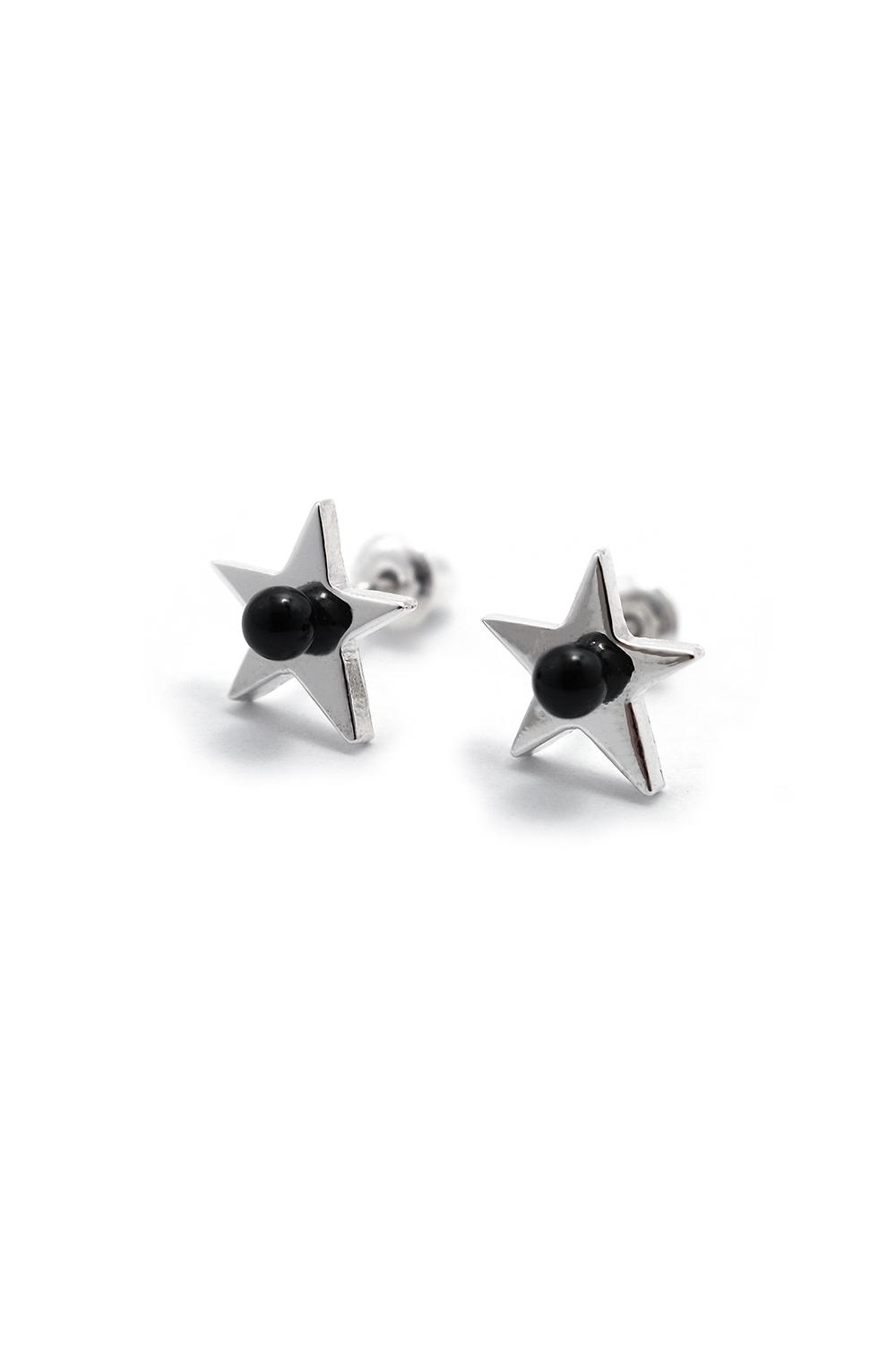 Onyx asteroid earring