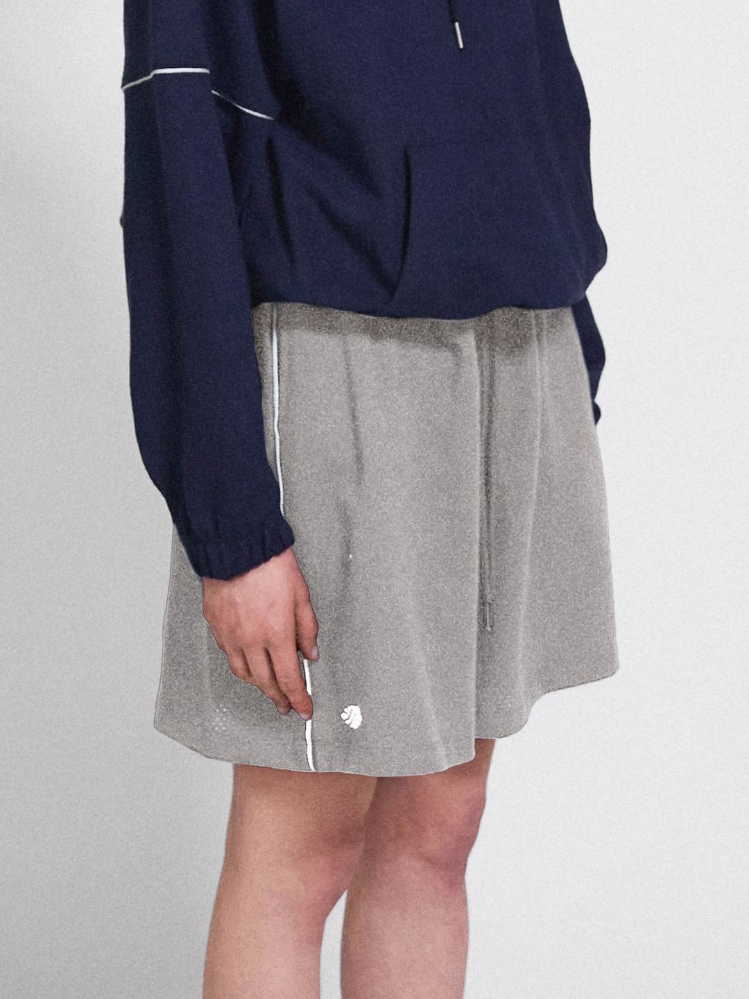 Mesh Punching Half Pants_Melange